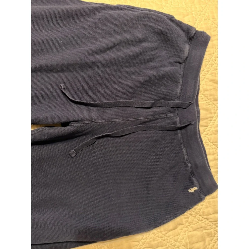 Polo Ralph Lauren Mens Navy Blue Waffle Knit Thermal Lounge Sleep Pants Large